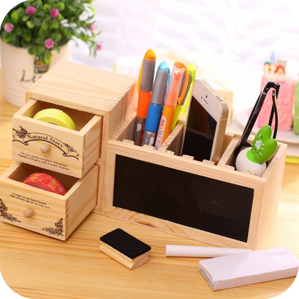 Wooden Cute Desktop Pencil Holder