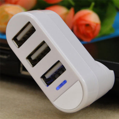 3 Ports USB Rotate Splitter Adapter Hub